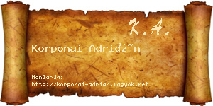Korponai Adrián névjegykártya